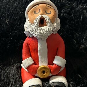 Vintage RAMEY Handcrafted Santa Figurine - Red and White storyteller Santa
